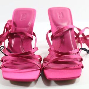 ZARA LACE UP HIGH HEEL SANDALS 6.5 NWT